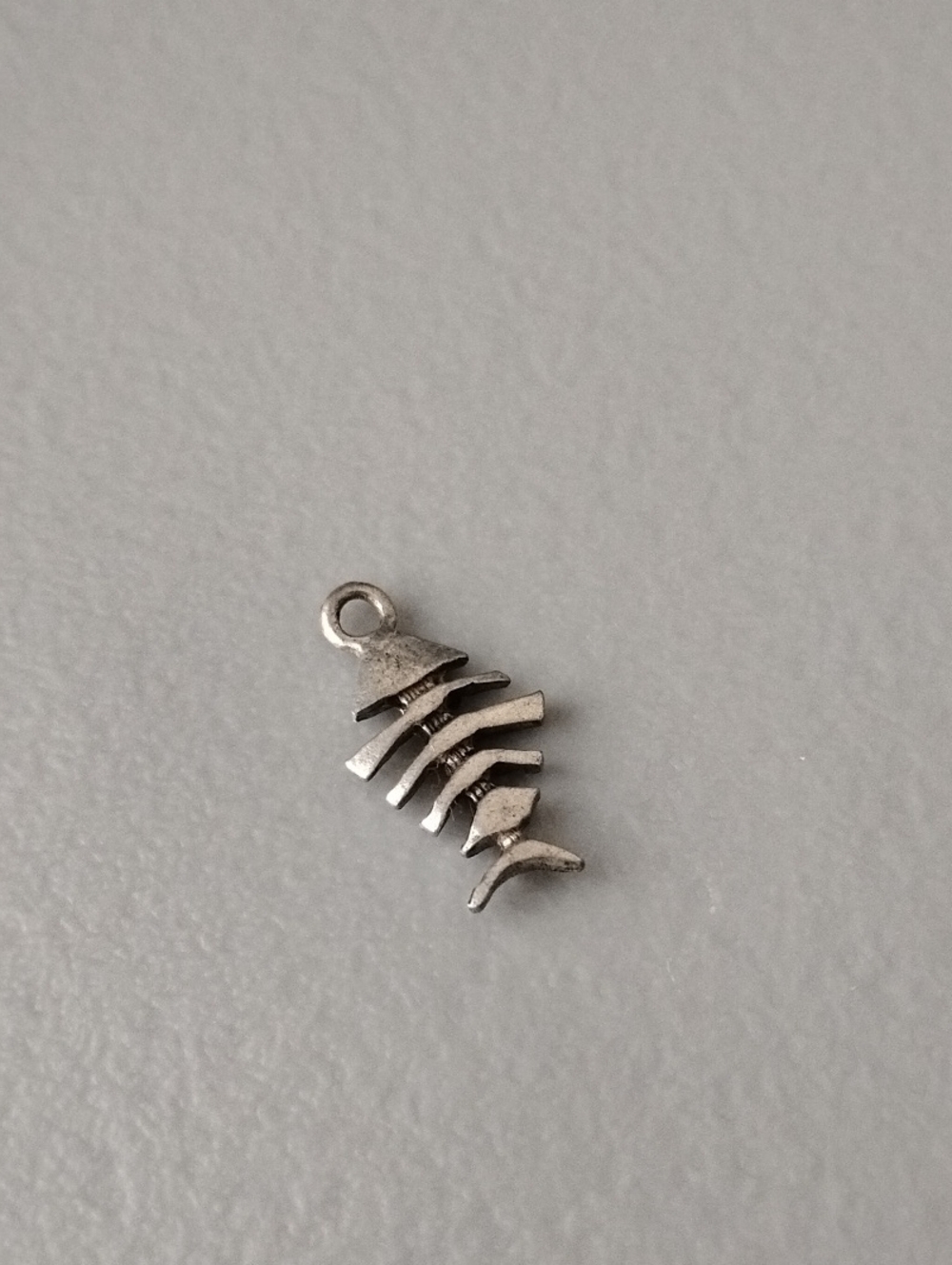 Silver Fish Bone Charm